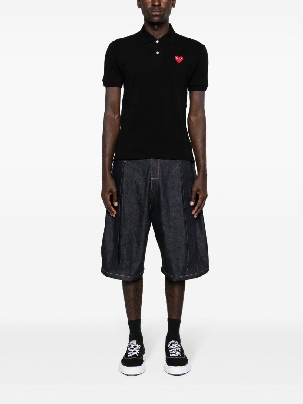 Comme Des Garcons Heart-patch polo shirt Comme Des Garcons 