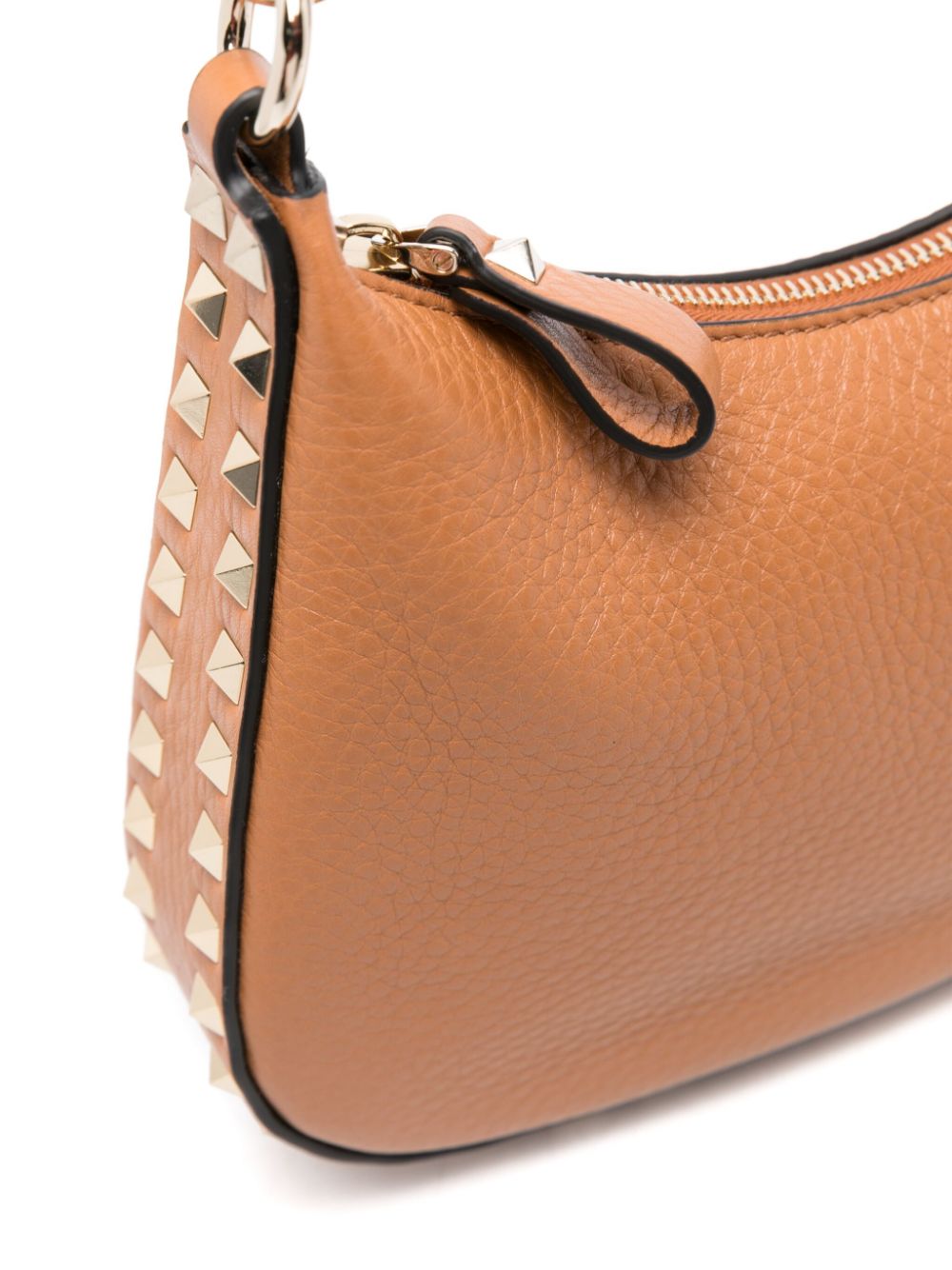 Valentino Garavani Rockstud Hobo In Pomegranate Calfskin Valentino Garavani