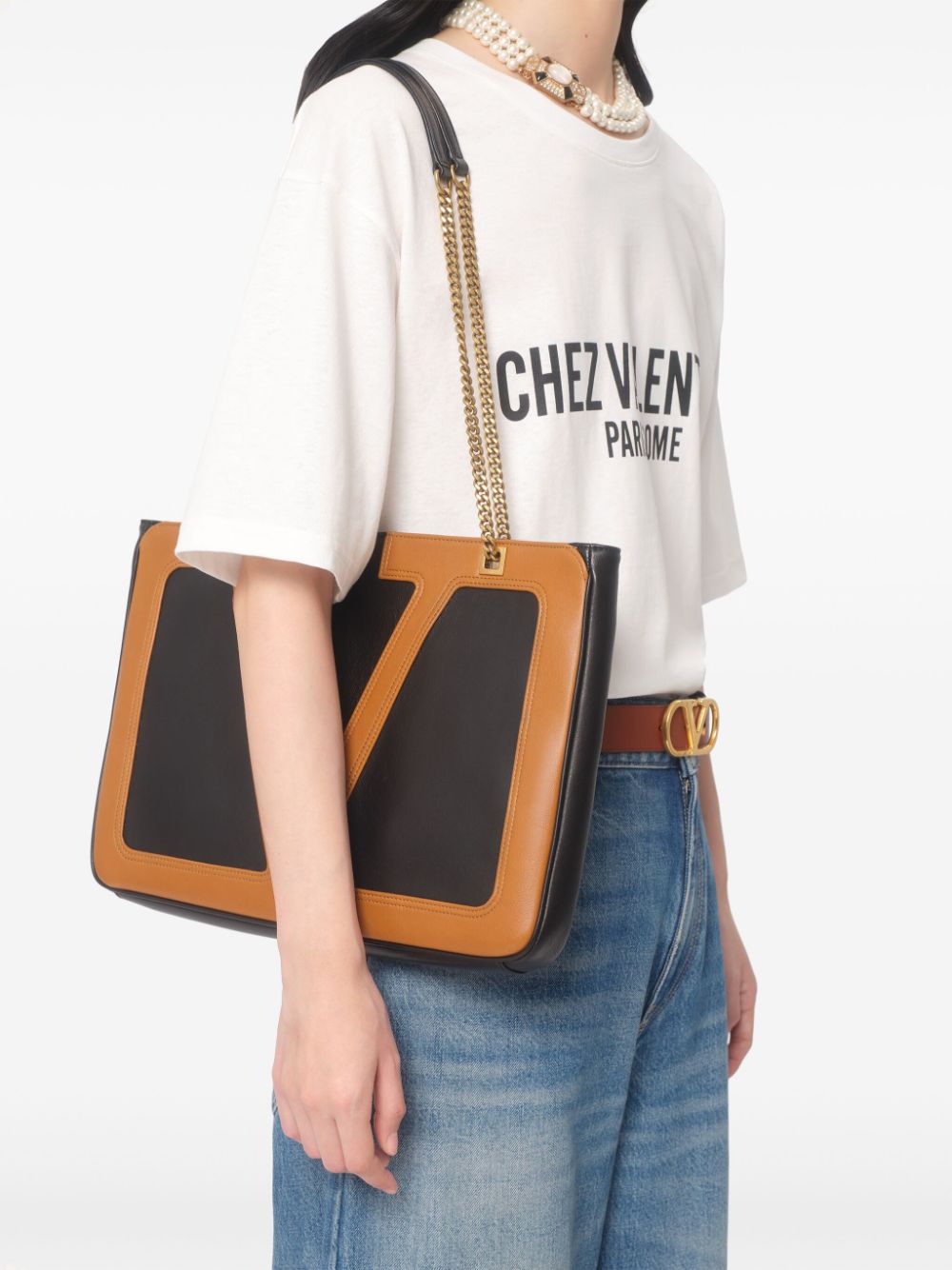 Valentino Cotton T-Shirt With Chez Valentino Print Valentino