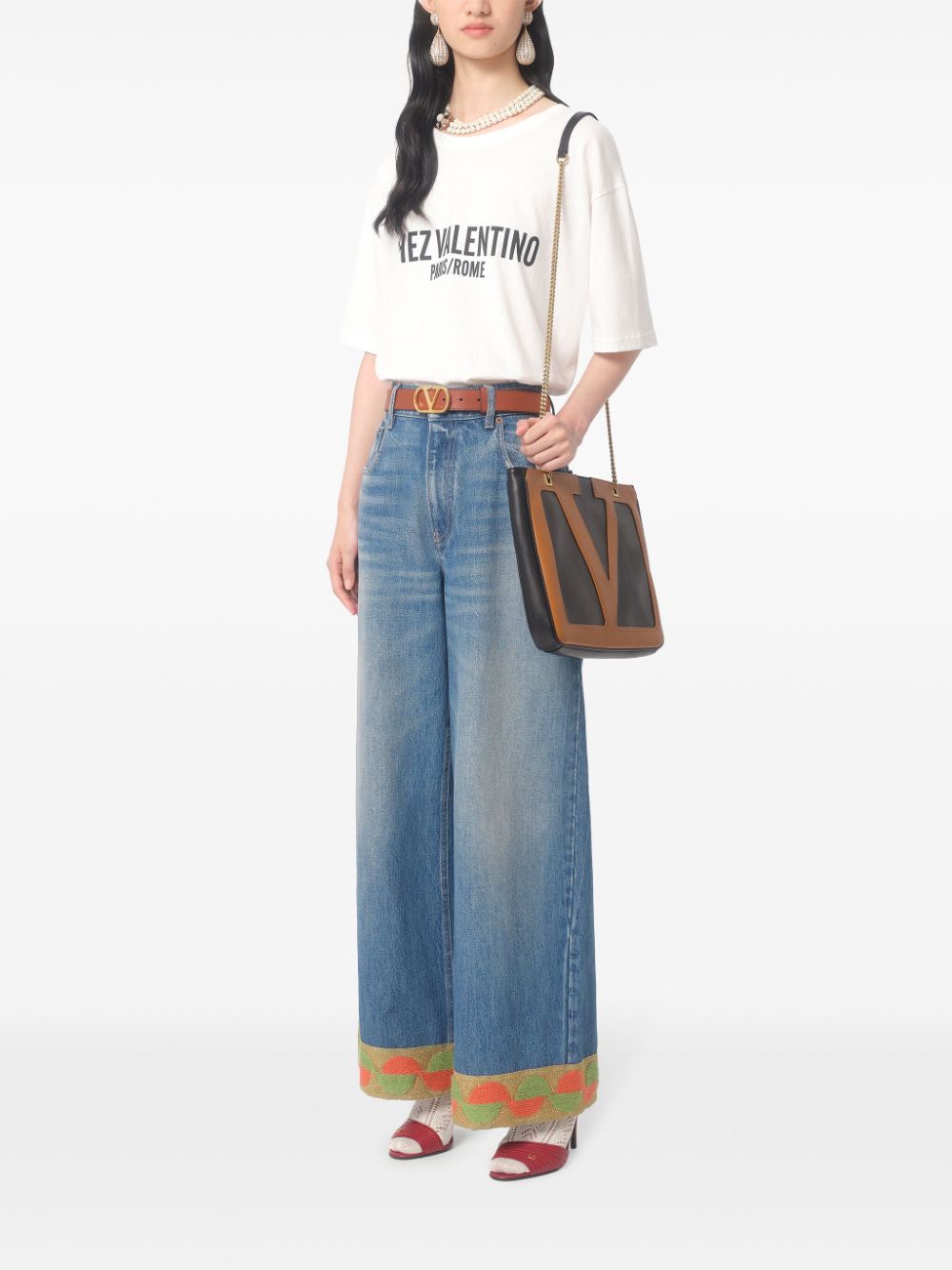 Valentino Cotton T-Shirt With Chez Valentino Print Valentino