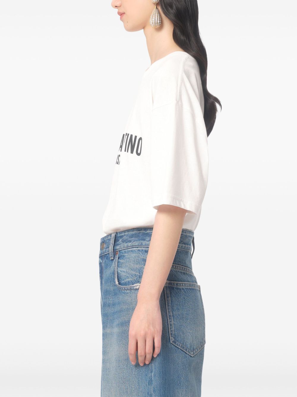 Valentino Cotton T-Shirt With Chez Valentino Print Valentino
