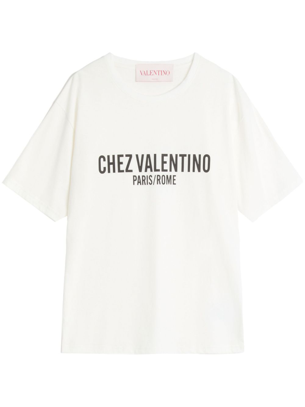 Valentino Cotton T-Shirt With Chez Valentino Print Valentino