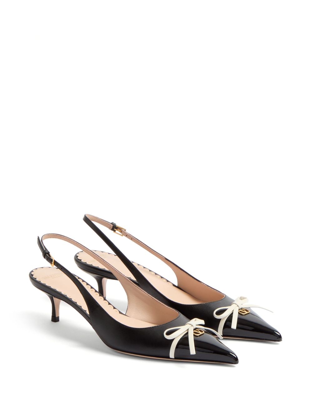 Valentino Garavani Bepointy 45mm Patent Leather and Kid Slingback Pumps Valentino Garavani