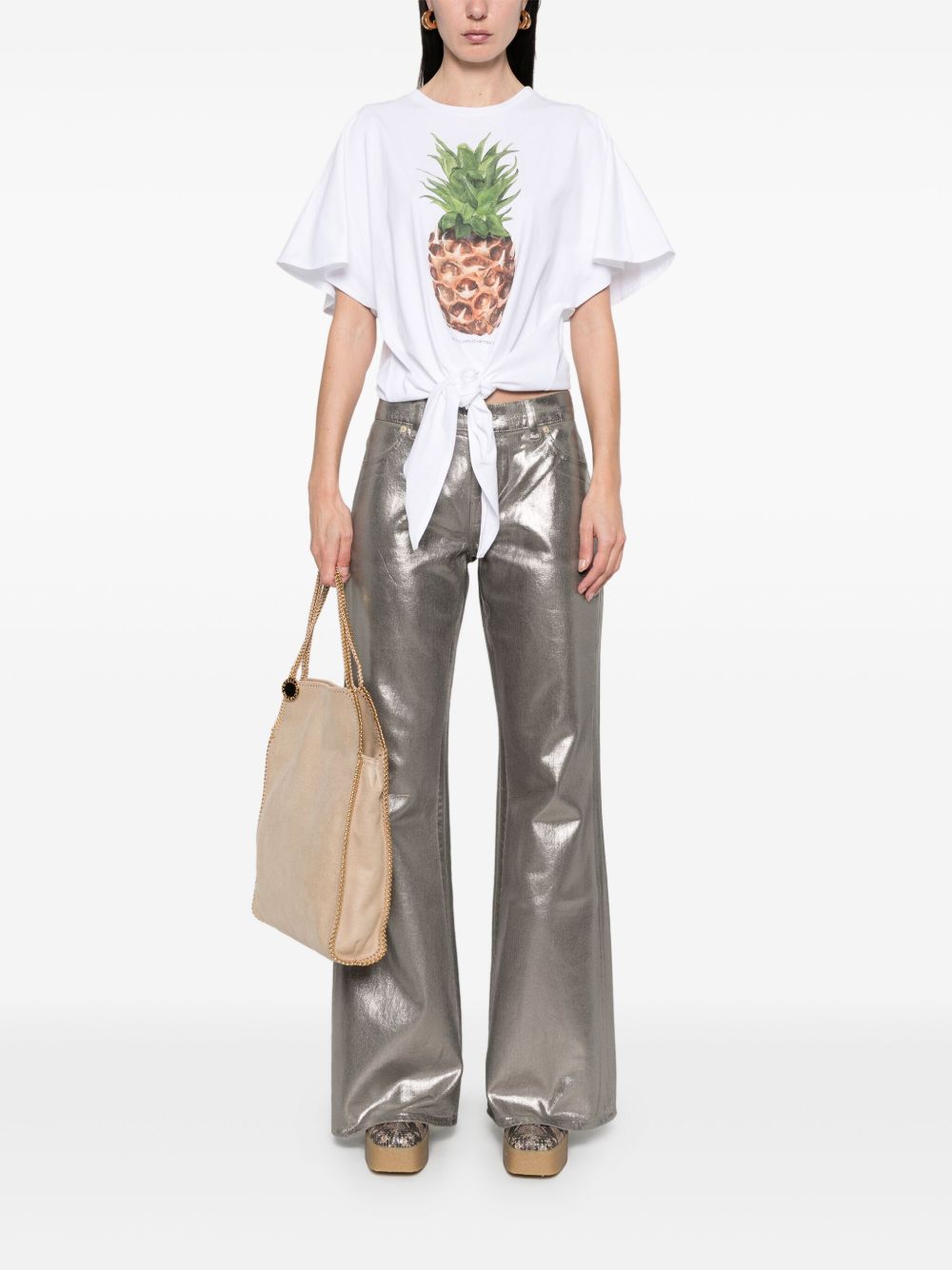 Stella McCartney Pineapple Tie-front Cotton T-Shirt Stella McCartney