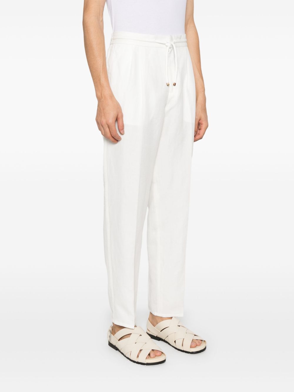 Brunello Cucinelli linen blend drawstring trousers Brunello Cucinelli