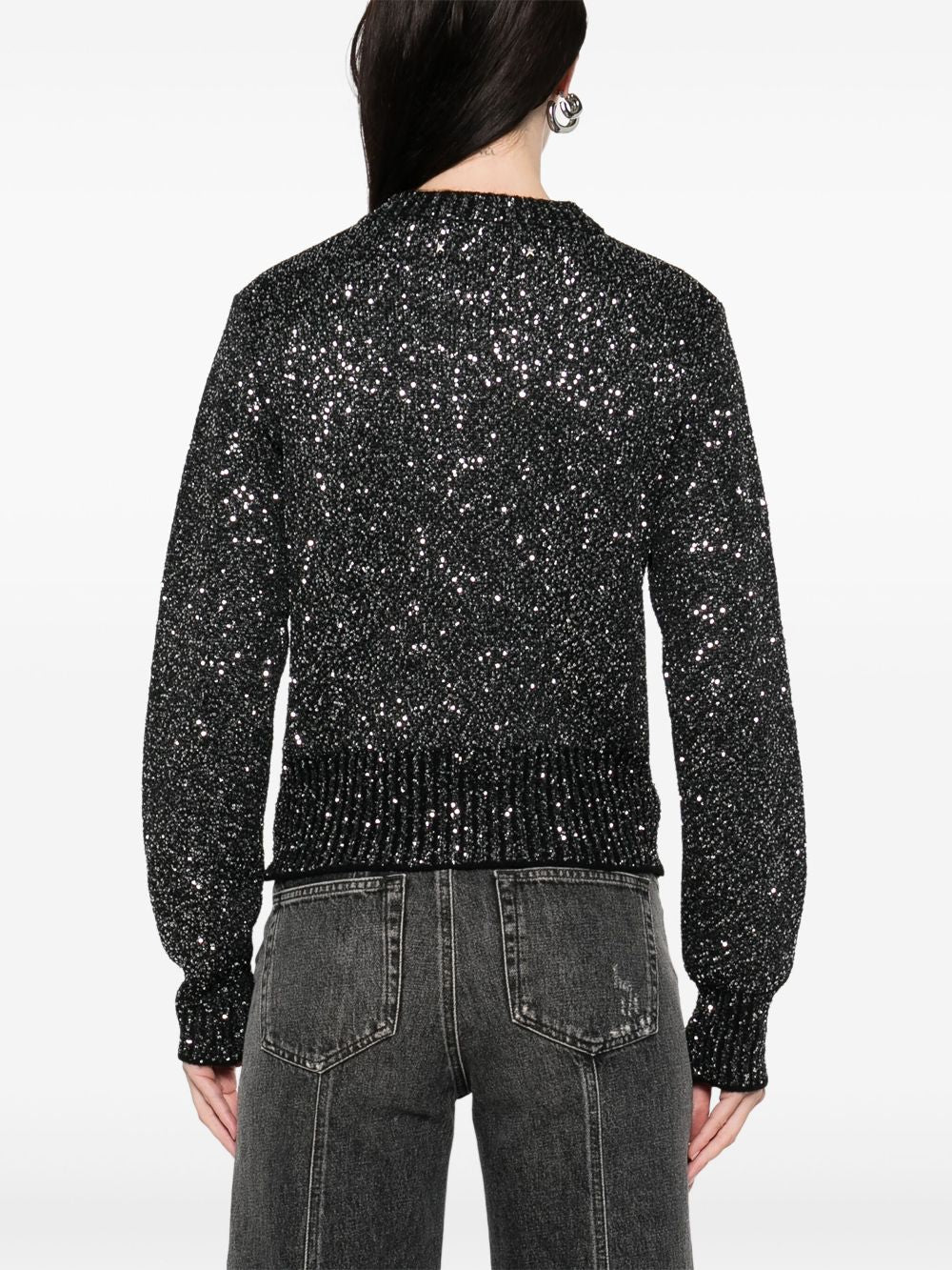 Golden Goose wool blend cropped sweater with all-over sequins Golden Goose 
