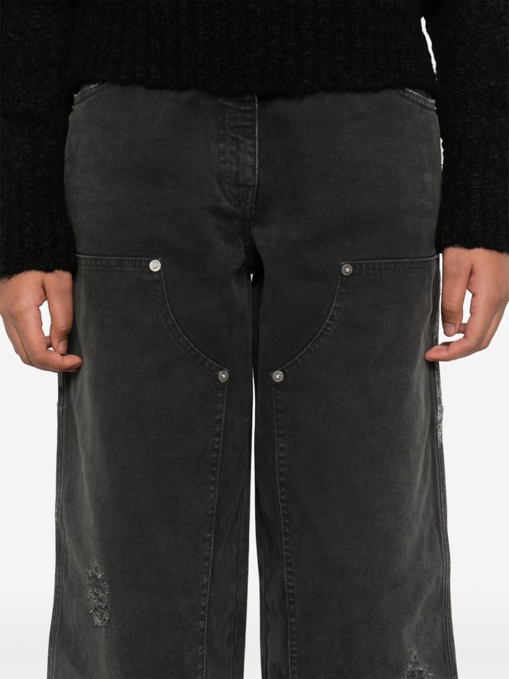 Golden Goose jeans with distressed effect and front patches Golden Goose