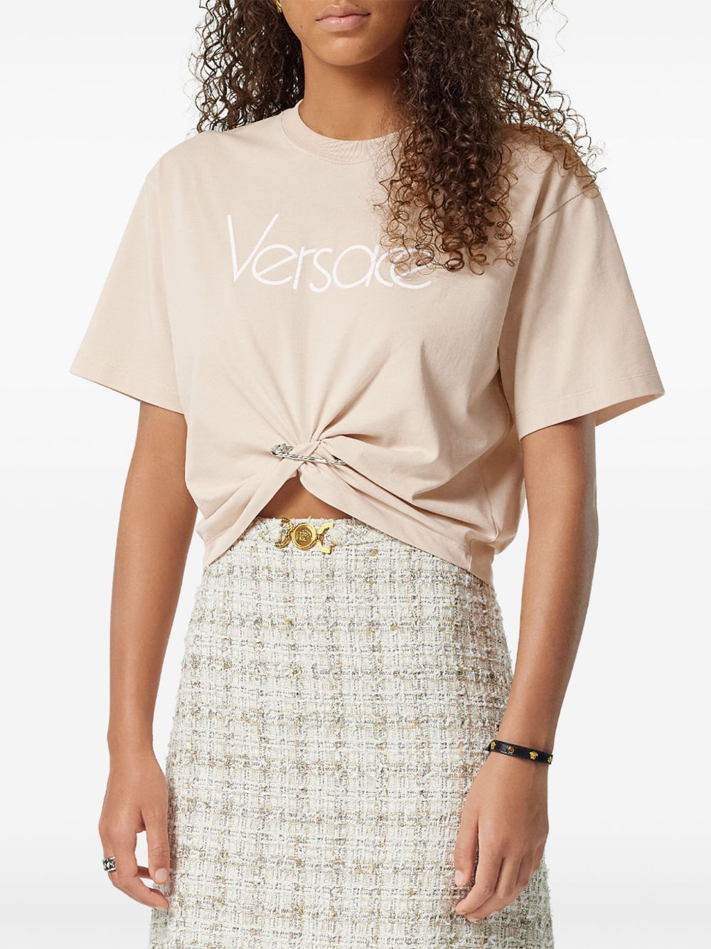 Versace 1978 Re-Edition Logo Safety Pin Short T-Shirt Versace