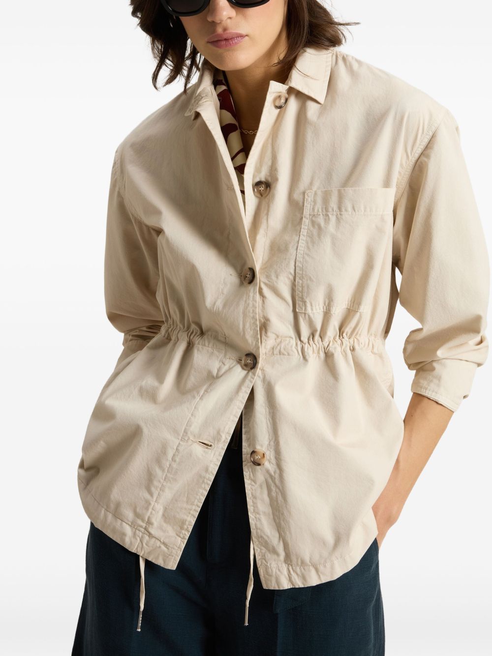 Woolrich Garment-Dyed Pure Cotton Overshirt beige Woolrich 