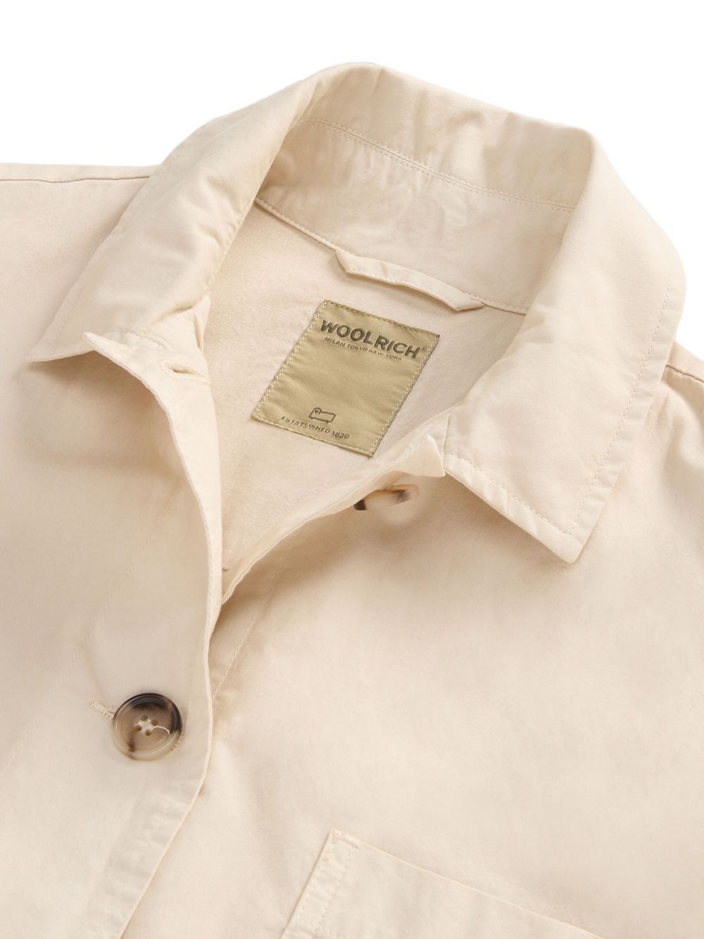 Woolrich Garment-Dyed Pure Cotton Overshirt beige Woolrich 