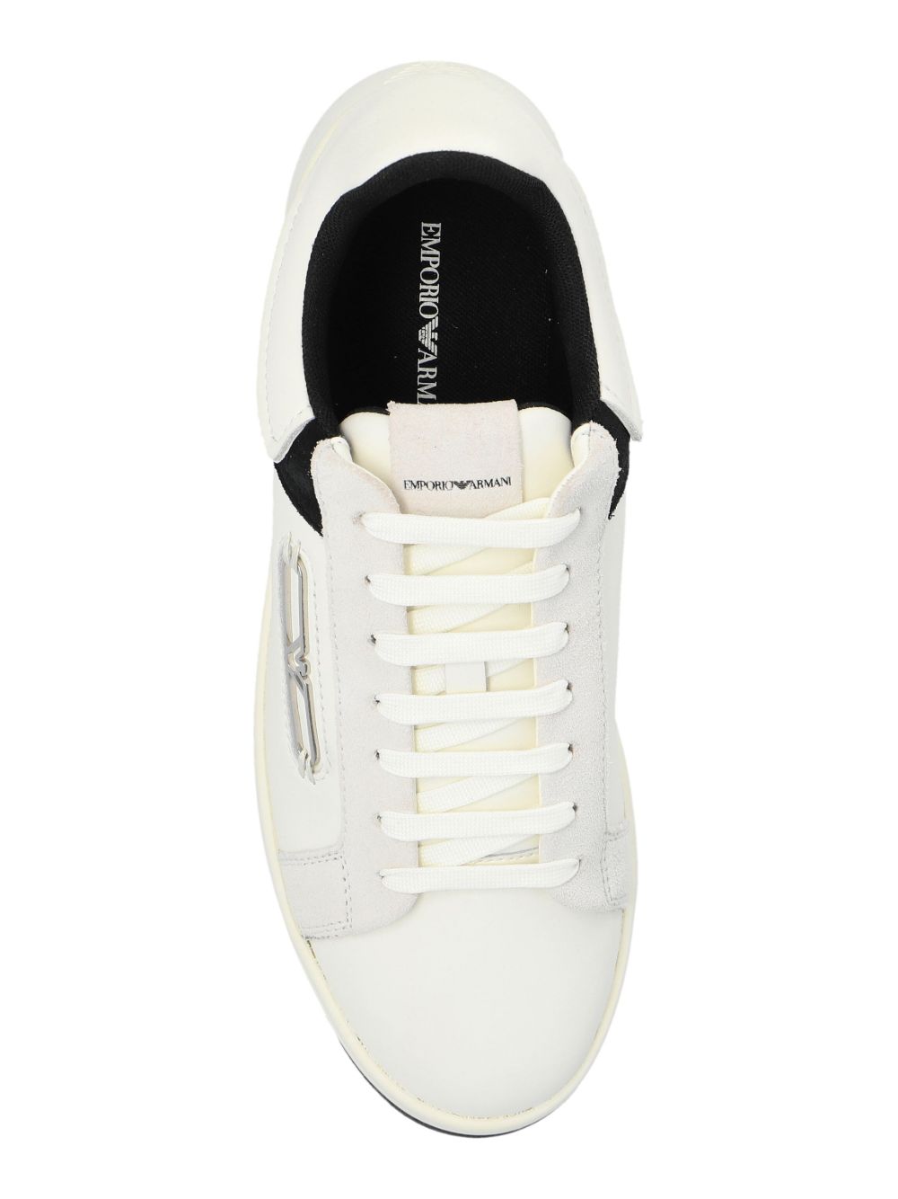 EMPORIO ARMANI EXCLUSIVE Emporio Armani Leather sneakers with suede details and eagle plaque EMPORIO ARMANI EXCLUSIVE 