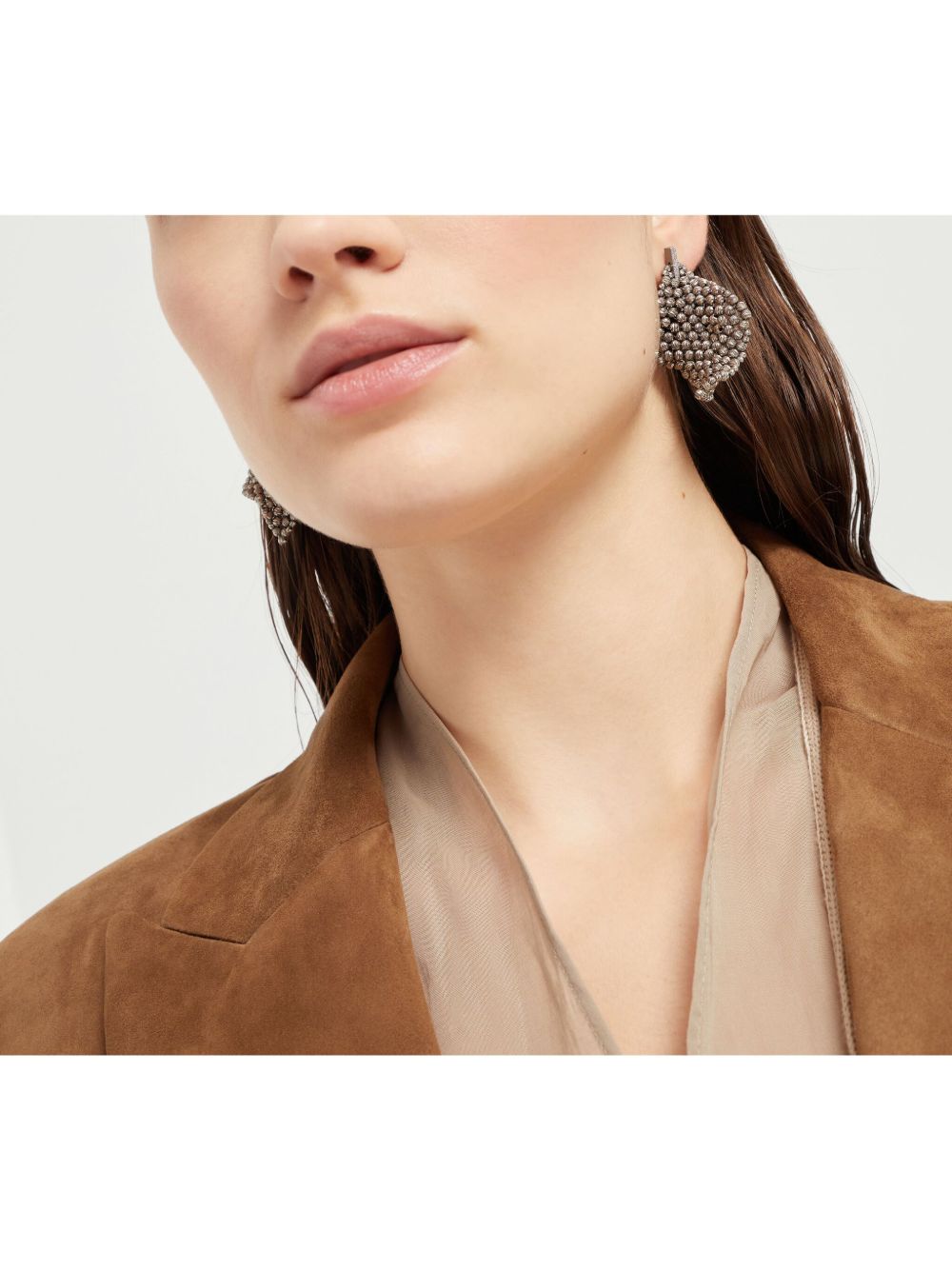 Brunello Cucinelli Sculptured silver earrings Brunello Cucinelli