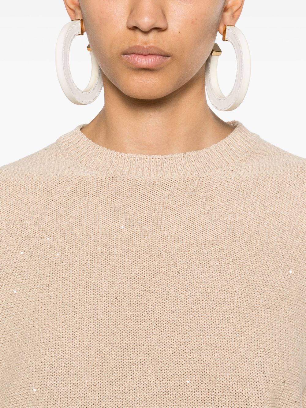 Fabiana Filippi Crewneck sweater with linen blend Fabiana Filippi