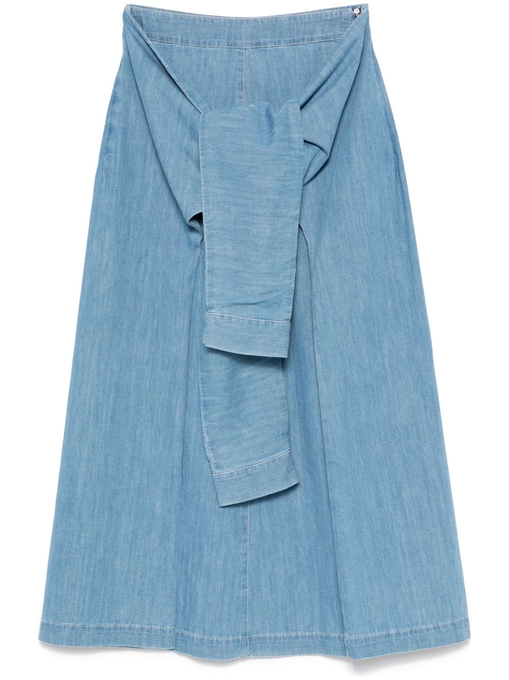 Fabiana Filippi long denim skirt with knot detail Fabiana Filippi