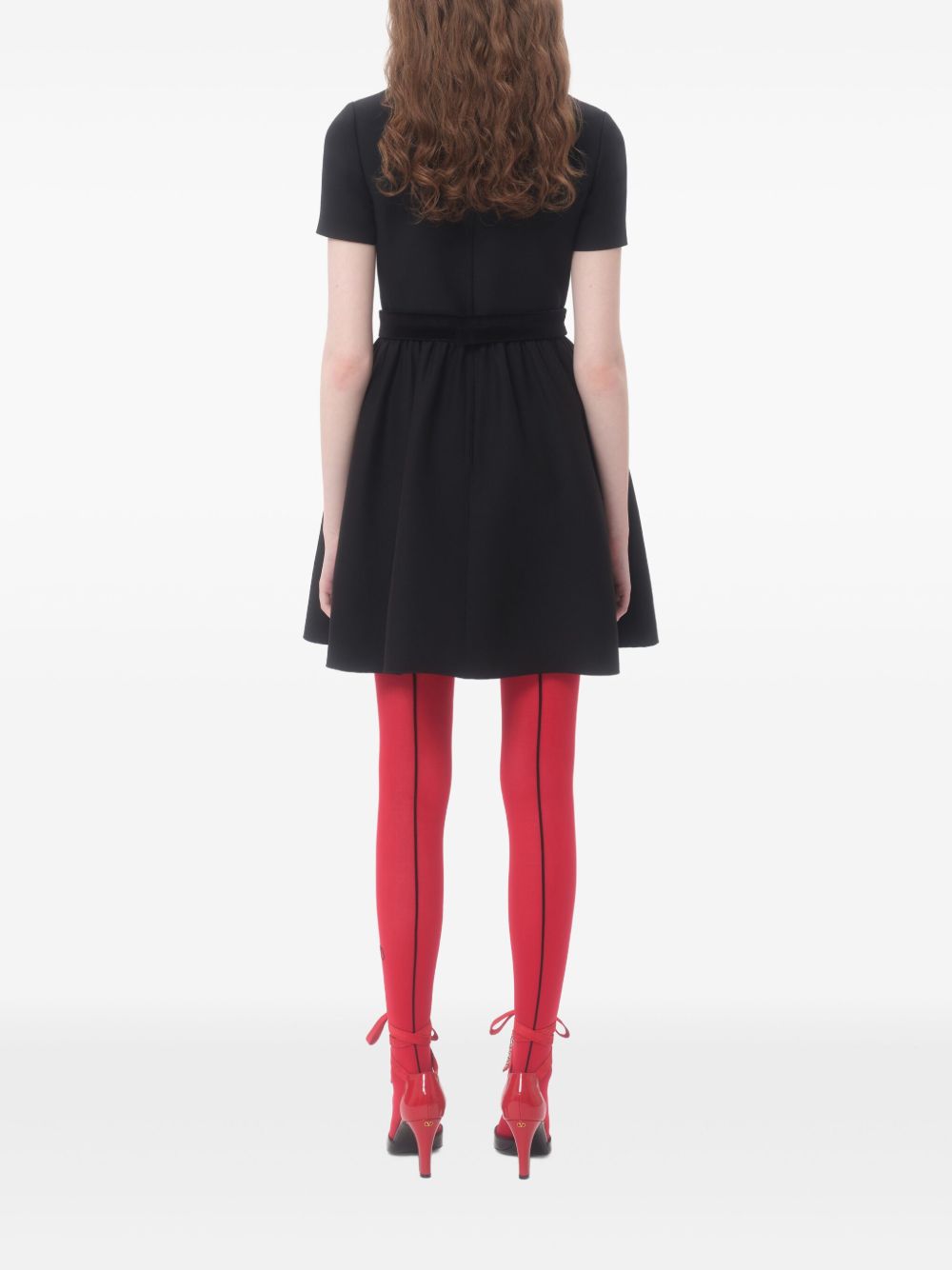 Valentino crepe couture short dress with bows Valentino