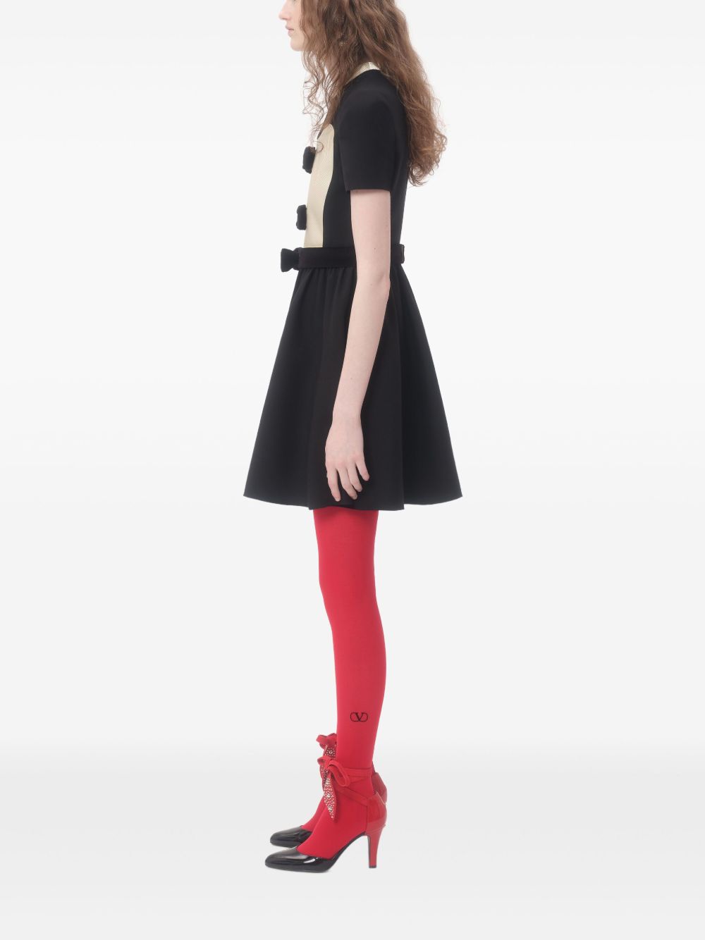 Valentino crepe couture short dress with bows Valentino