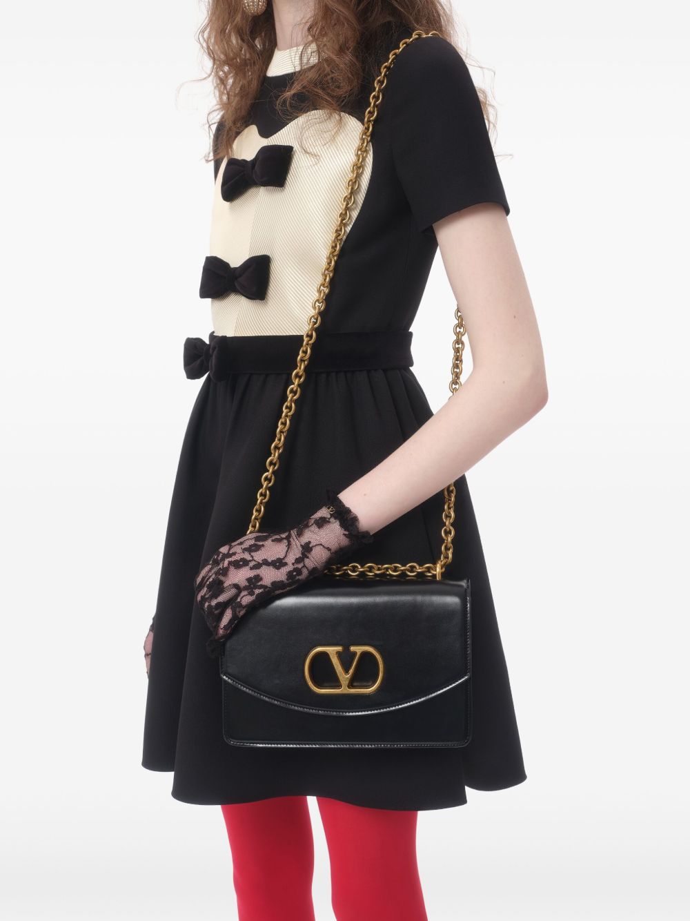 Valentino crepe couture short dress with bows Valentino