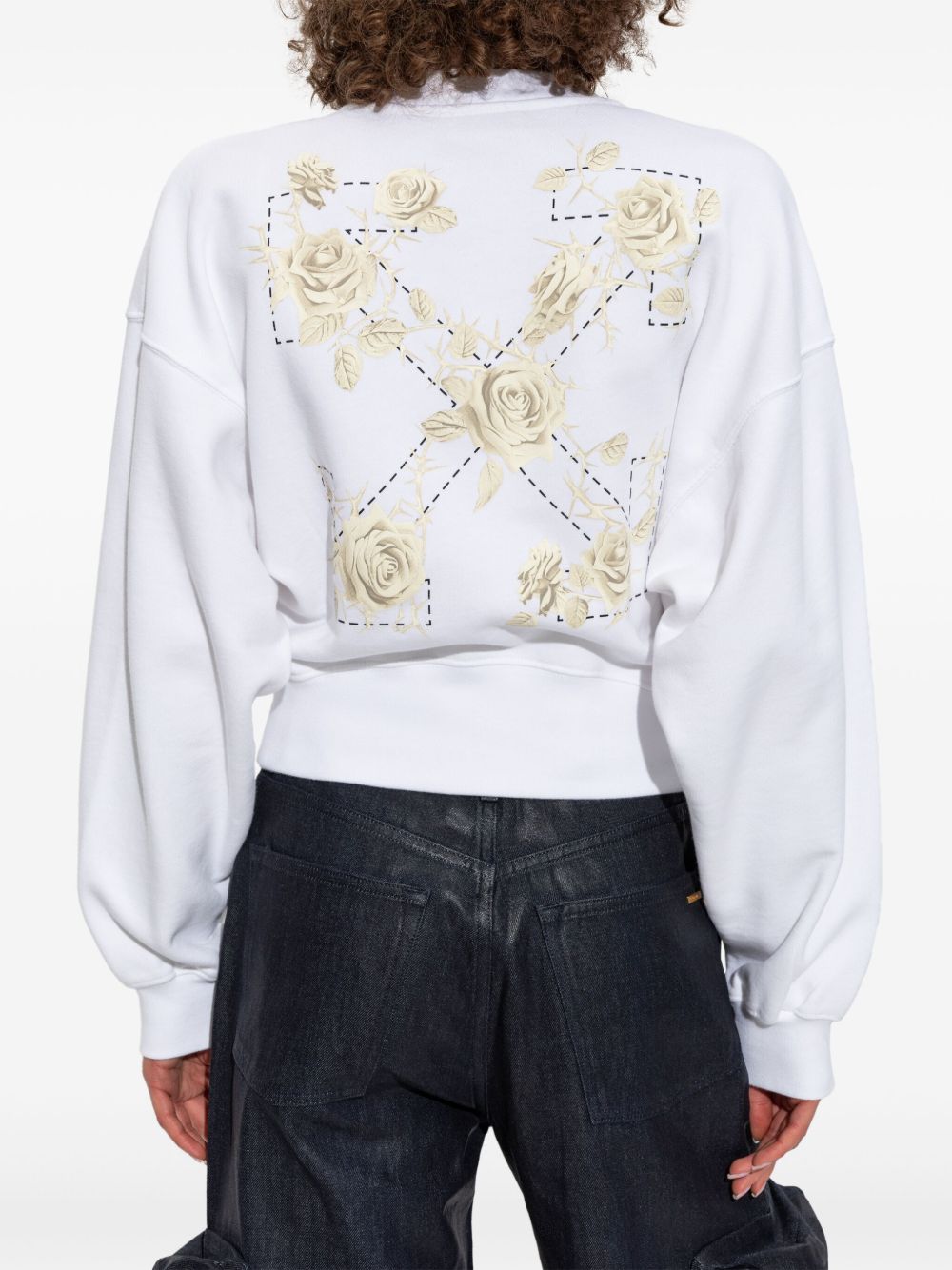 Off White logo-print cropped sweatshirt Off White 