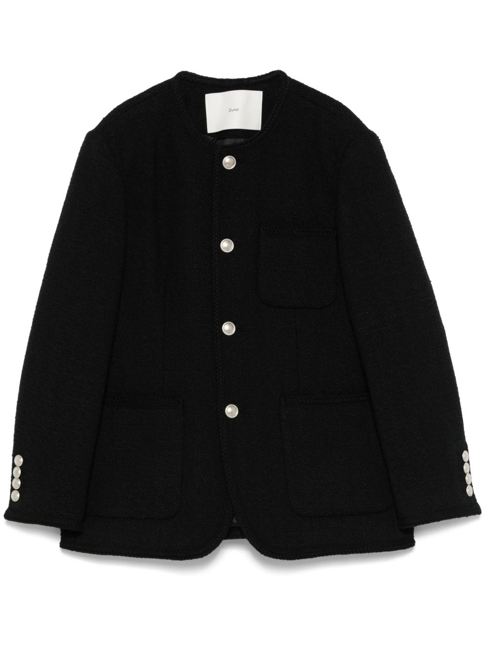 Dunst Collarless Oversized Tweed Jacket Dunst