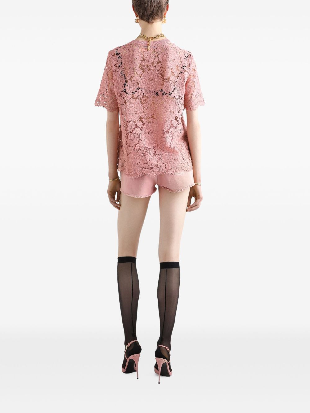 Dolce & Gabbana corded lace short sleeved T-shirt Dolce & Gabbana