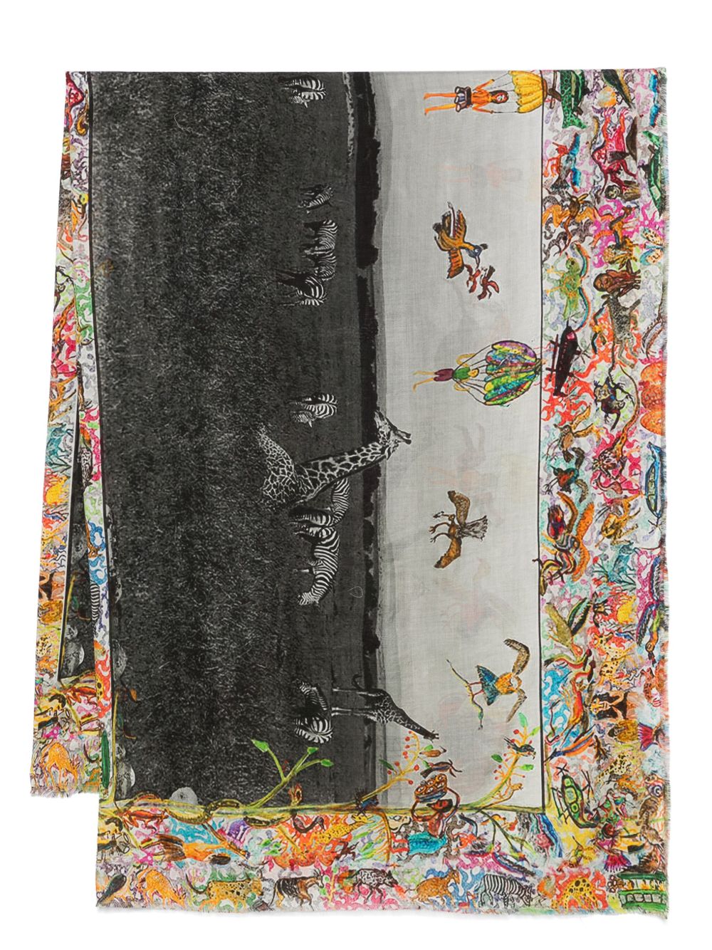 Faliero Sarti Scarf with giraffe and zebra print Faliero Sarti