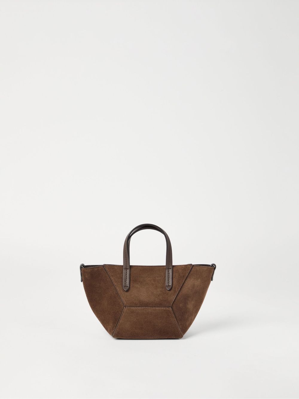 Brunello Cucinelli Duo mini bag in suede with monili Brunello Cucinelli