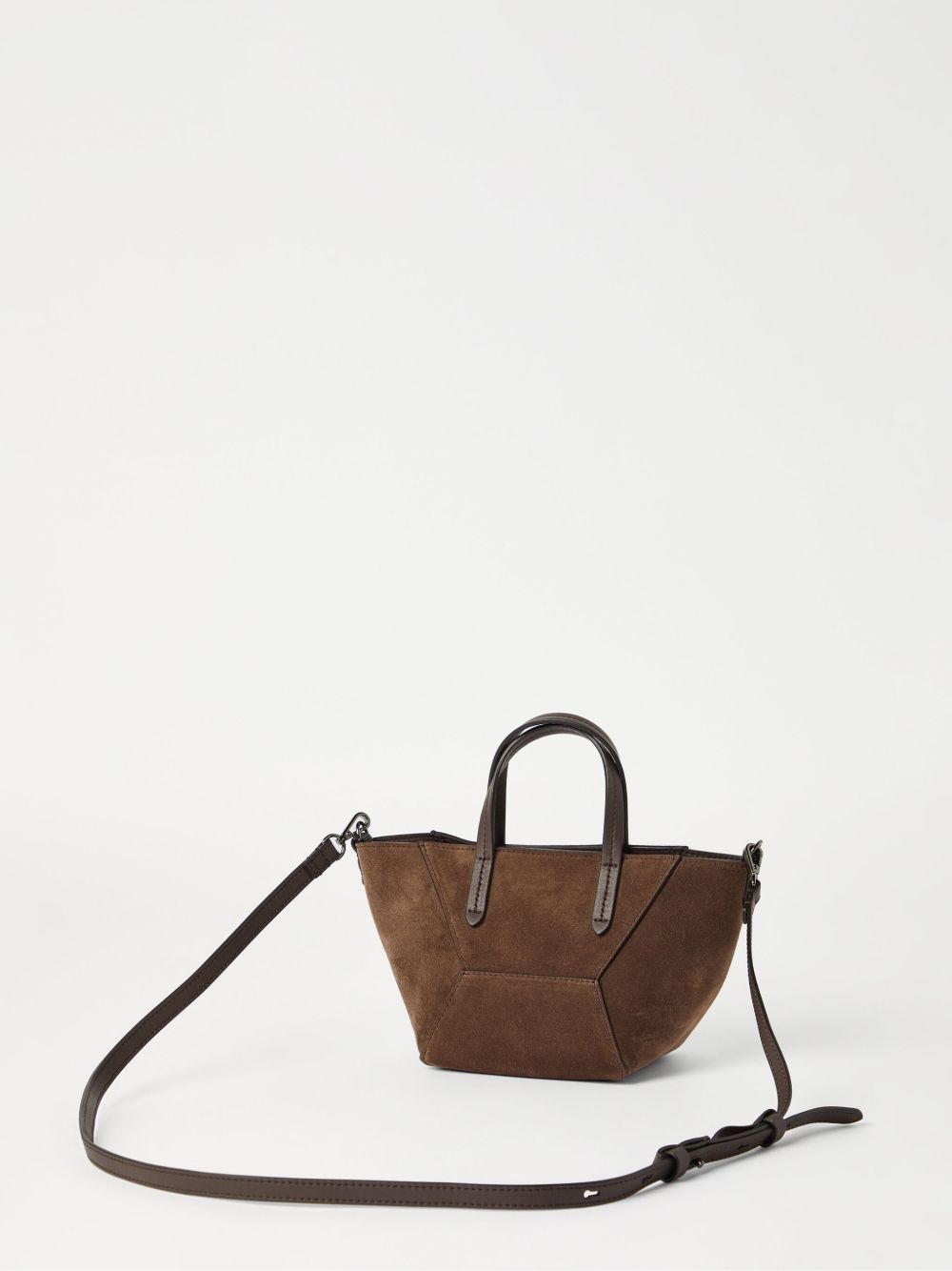 Brunello Cucinelli Duo mini bag in suede with monili Brunello Cucinelli