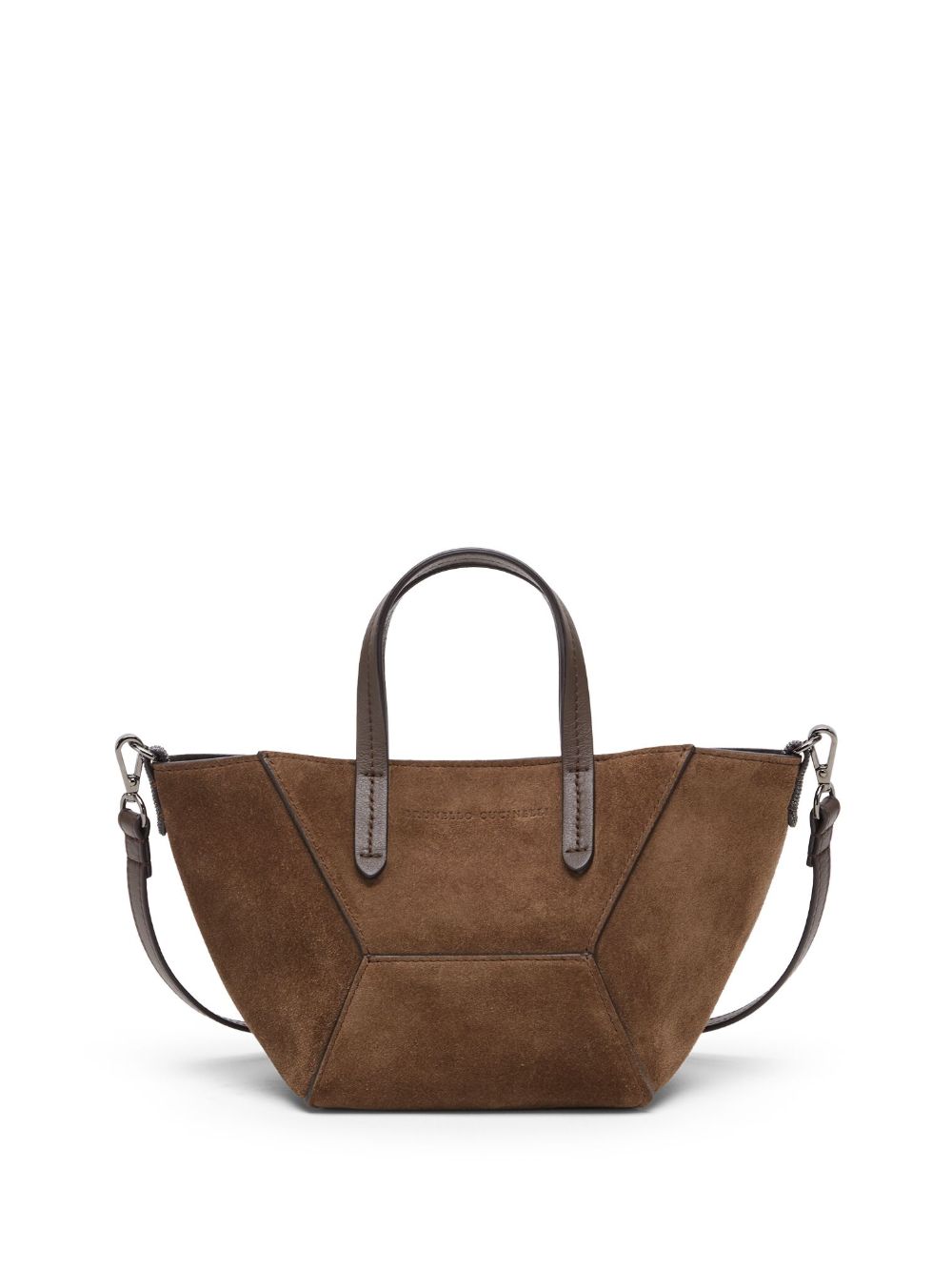 Brunello Cucinelli Duo mini bag in suede with monili Brunello Cucinelli