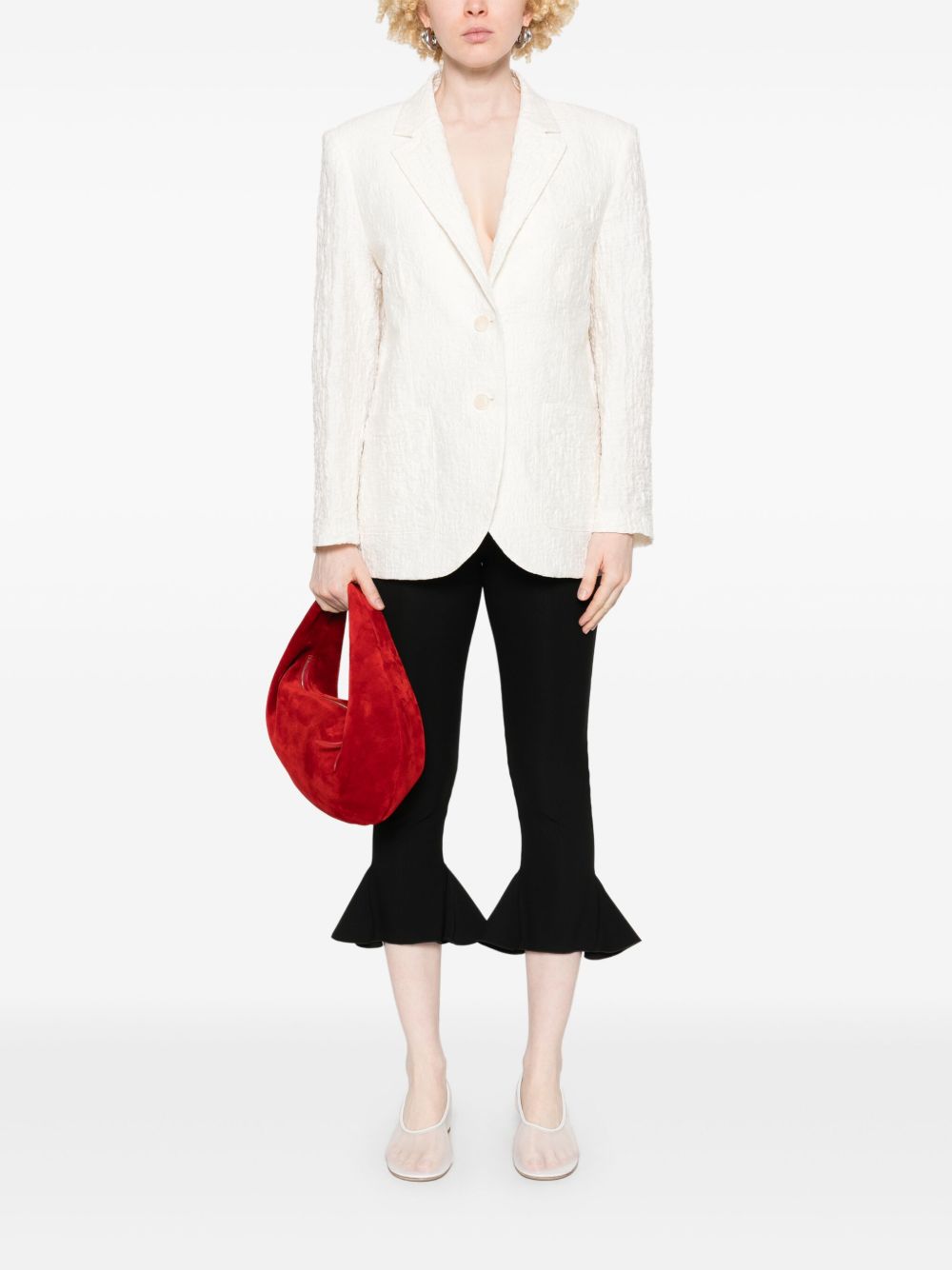 Harris Wharf London crinkled shoulder-pads blazer Harris Wharf London 