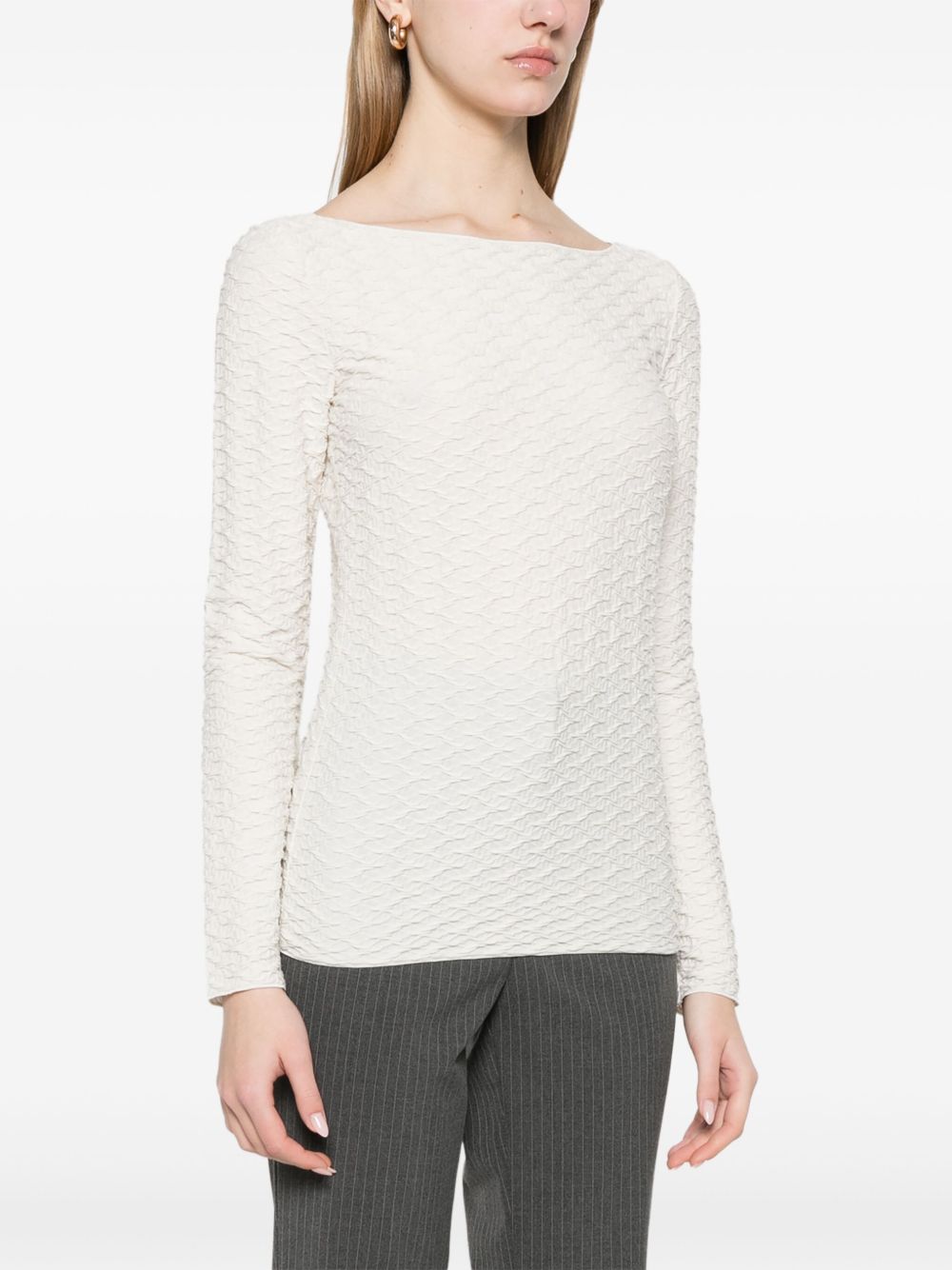 Emporio Armani Jacquard boat-neck top Emporio Armani