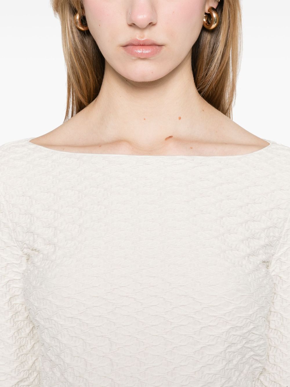 Emporio Armani Jacquard boat-neck top Emporio Armani