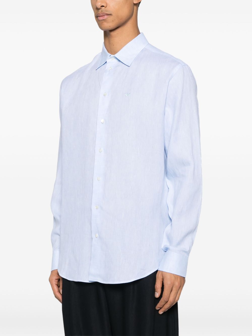 Emporio Armani logo-embroidered long-sleeve shirt Emporio Armani 