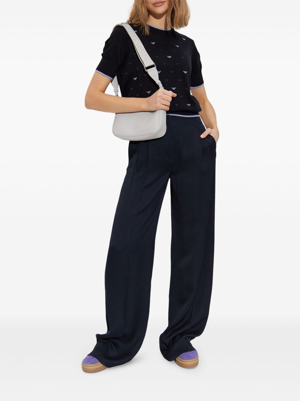 Emporio Armani Jumper with all-over micro eagle embroidery Emporio Armani