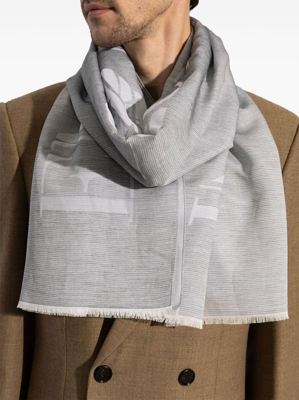 Emporio Armani Logo cotton blend scarf Emporio Armani 