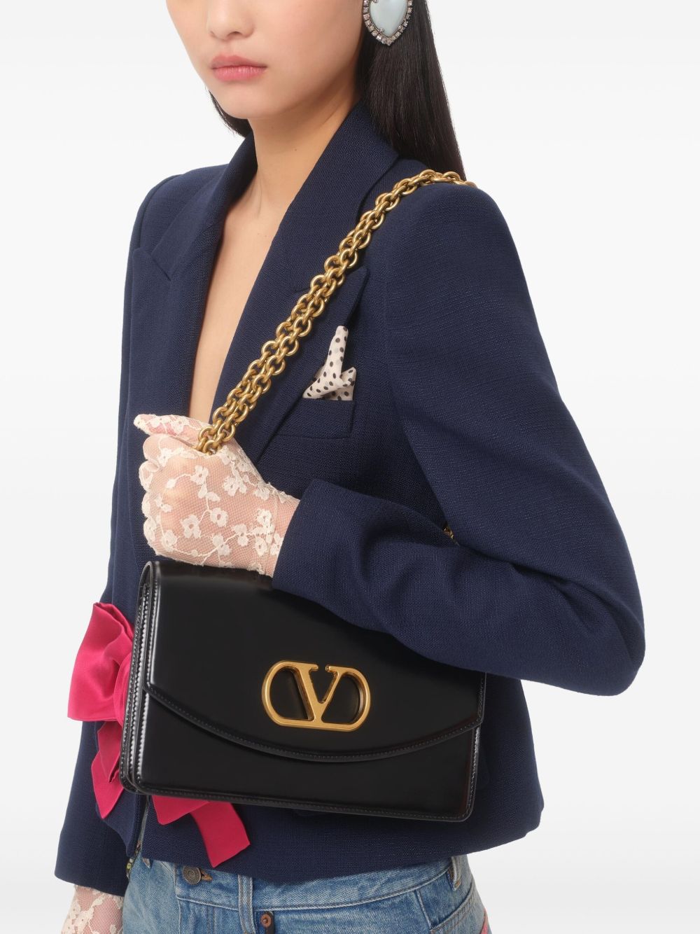 Valentino Bow-detail single-breasted blazer Valentino