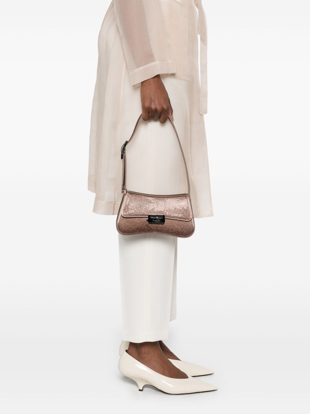 Emporio Armani Satin shoulder bag with rhinestones Emporio Armani 