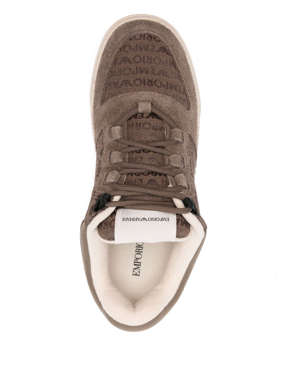 Emporio Armani Sneakers in suede and jacquard with logo lettering Emporio Armani 
