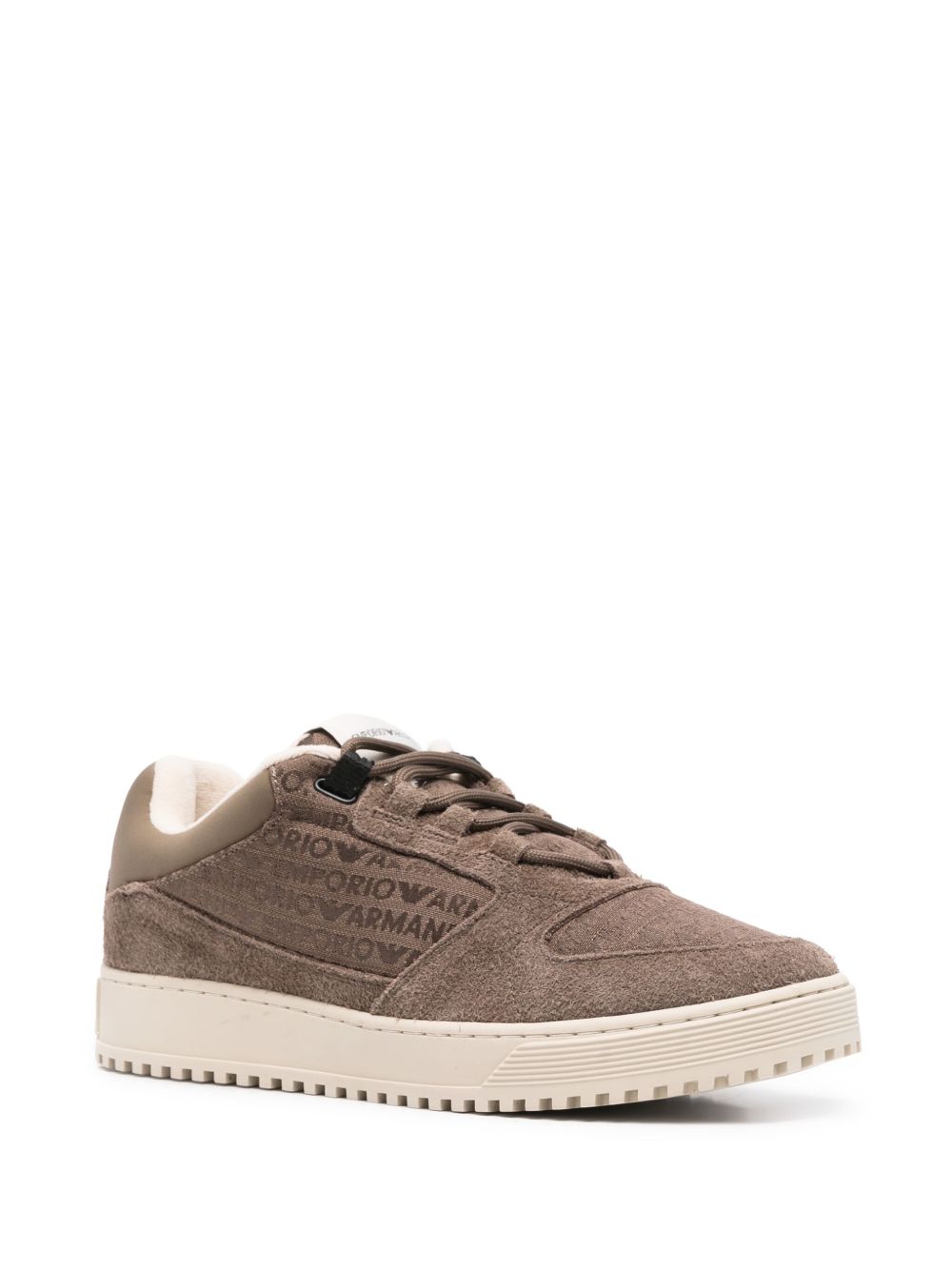 Emporio Armani Sneakers in suede and jacquard with logo lettering Emporio Armani 