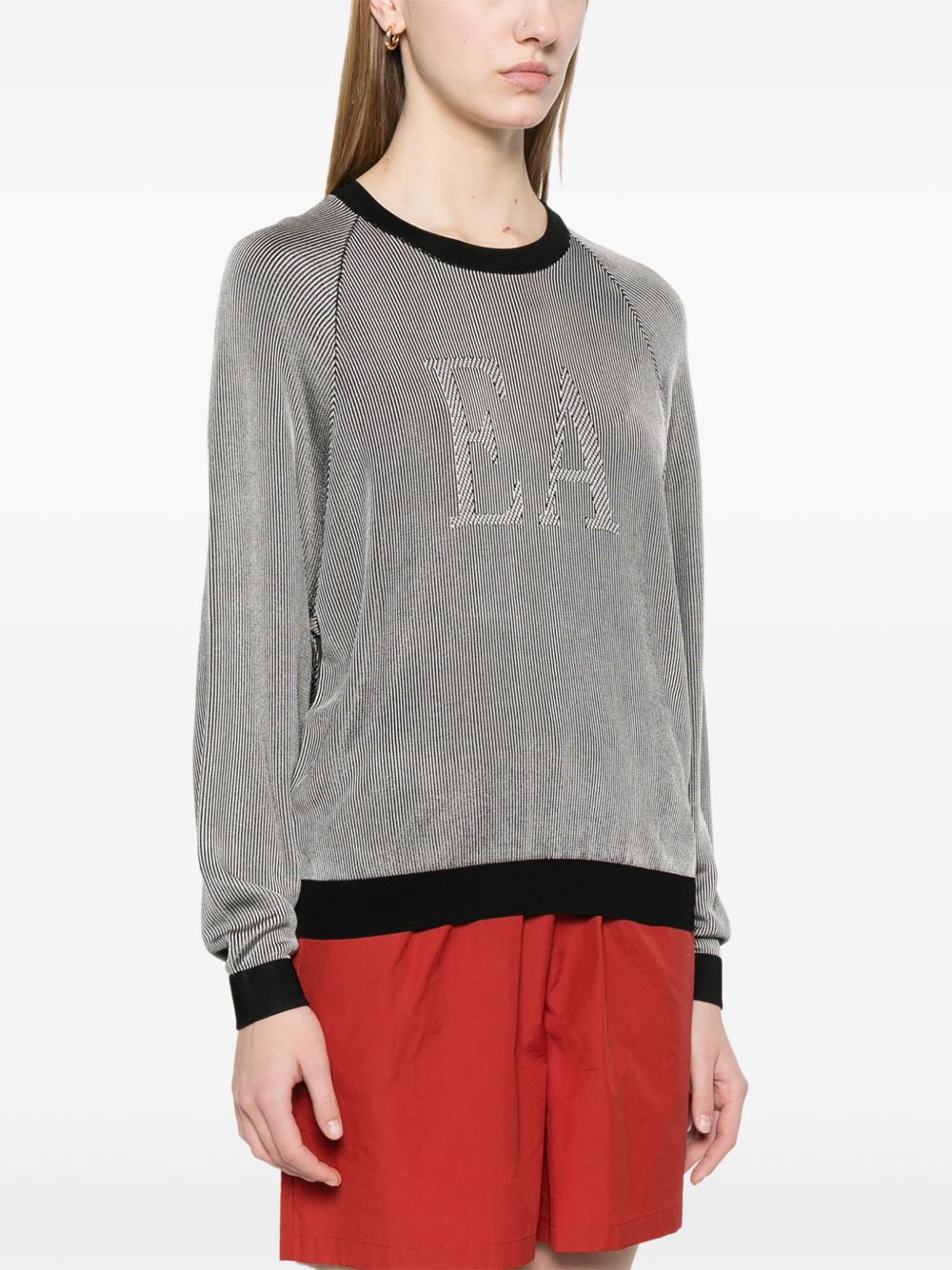 Emporio Armani Two-tone fisherman’s rib jumper with EA logo Emporio Armani