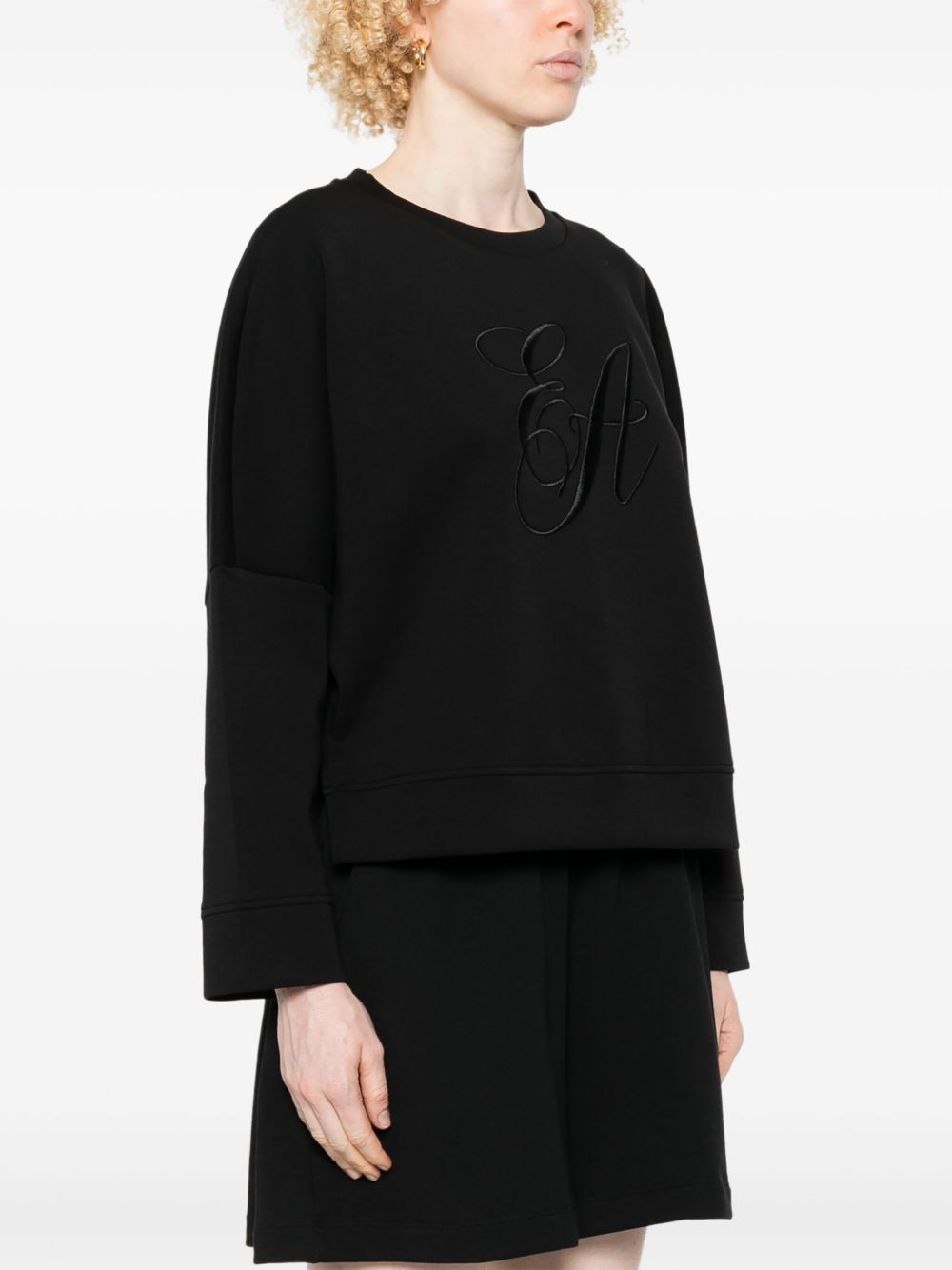 Emporio Armani Double jersey sweatshirt with logo embroidery Emporio Armani