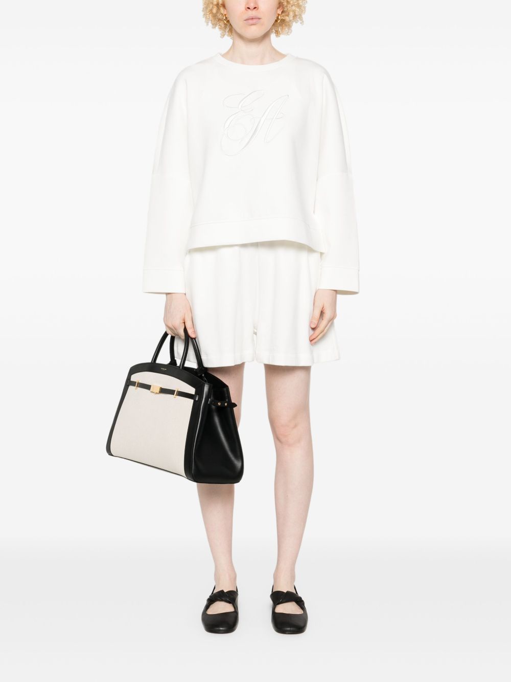 Emporio Armani Double jersey sweatshirt with EA logo embroidery Emporio Armani