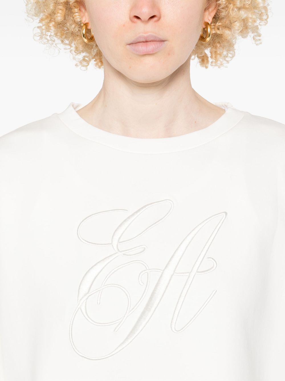 Emporio Armani Double jersey sweatshirt with EA logo embroidery Emporio Armani