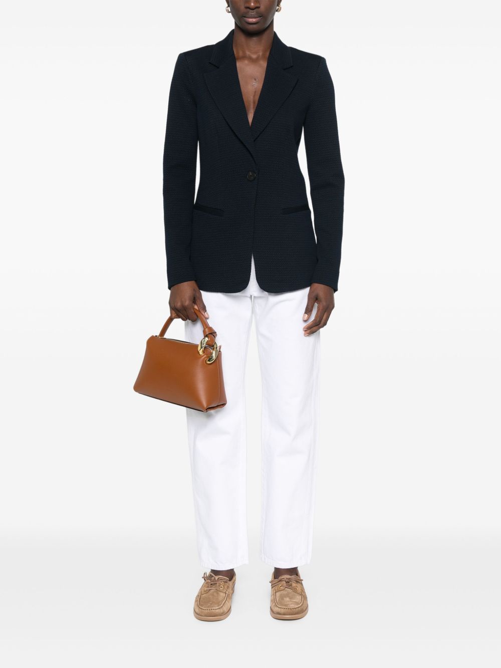 Emporio Armani Icon single-breasted blazer in an embossed jacquard knit jersey Emporio Armani 