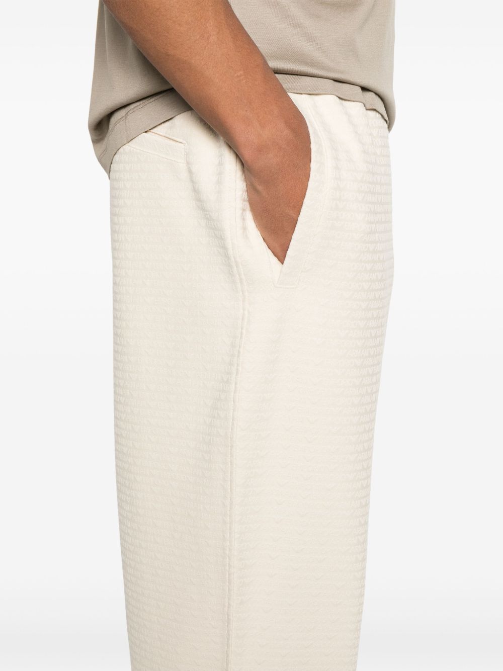 Emporio Armani ASV Lyocell blend jersey joggers with all-over lettering Emporio Armani 