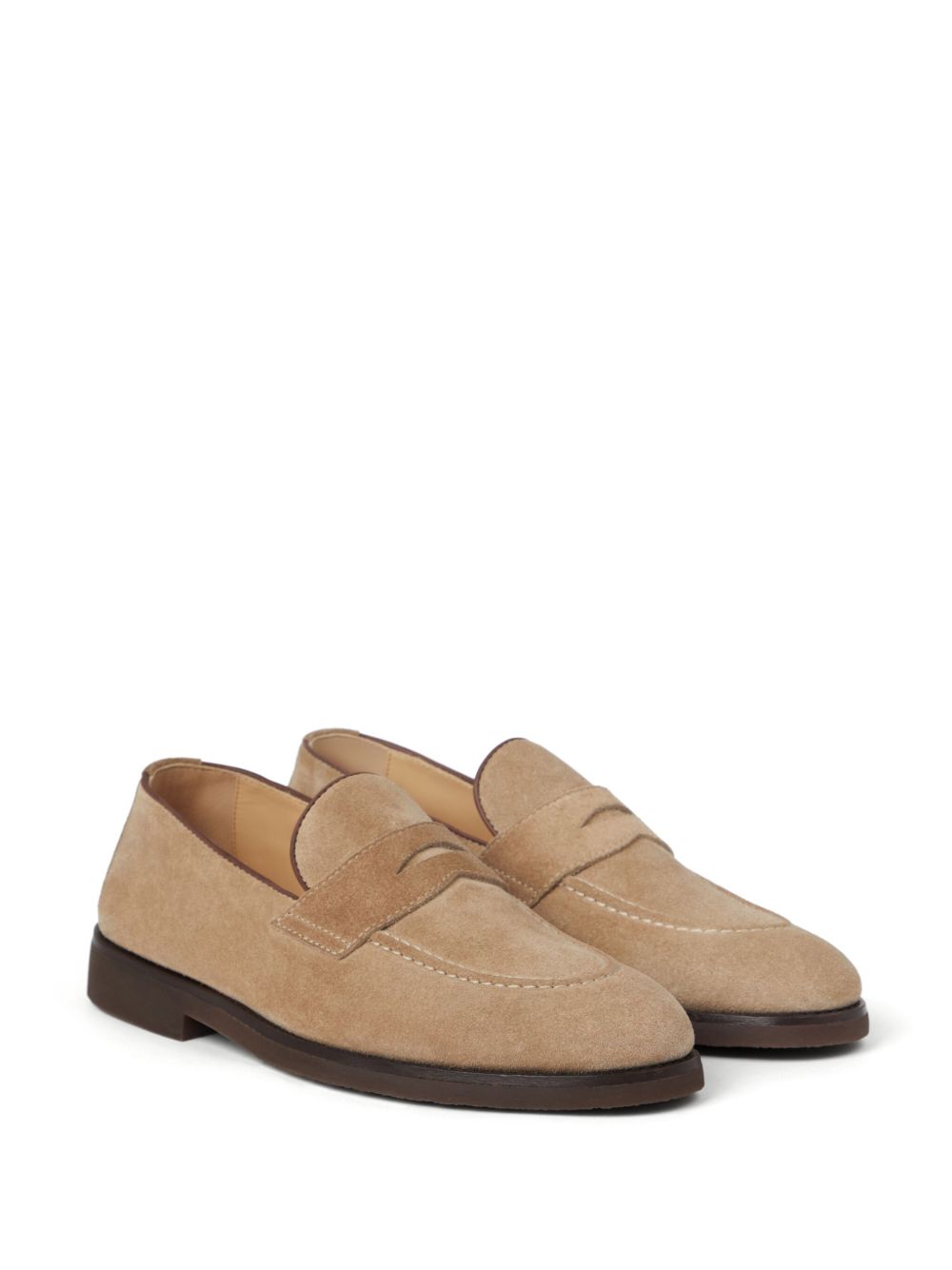 Brunello Cucinelli Penny Loafer in washed suede Brunello Cucinelli