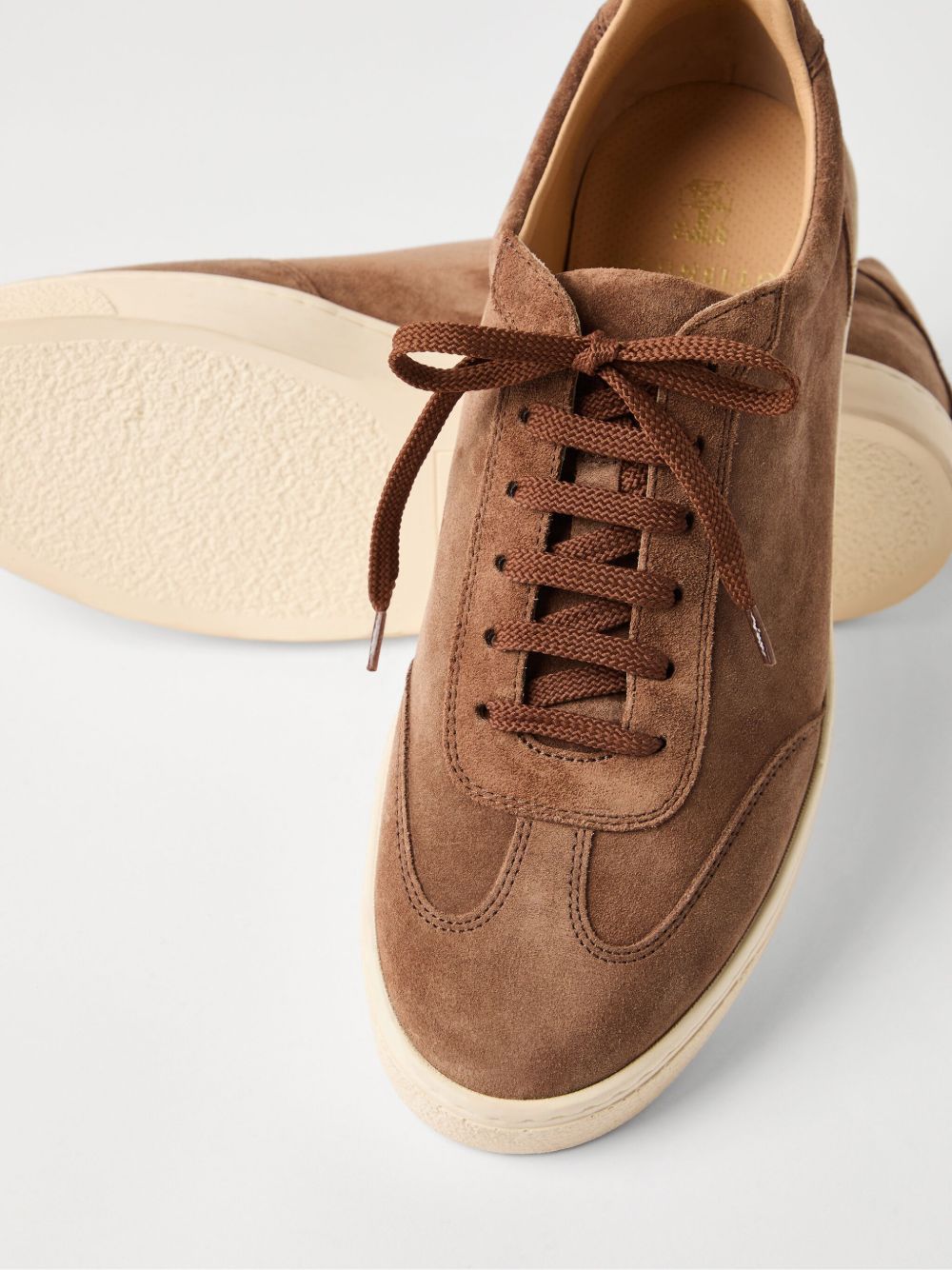 Brunello Cucinelli Washed suede sneakers with latex sole Brunello Cucinelli