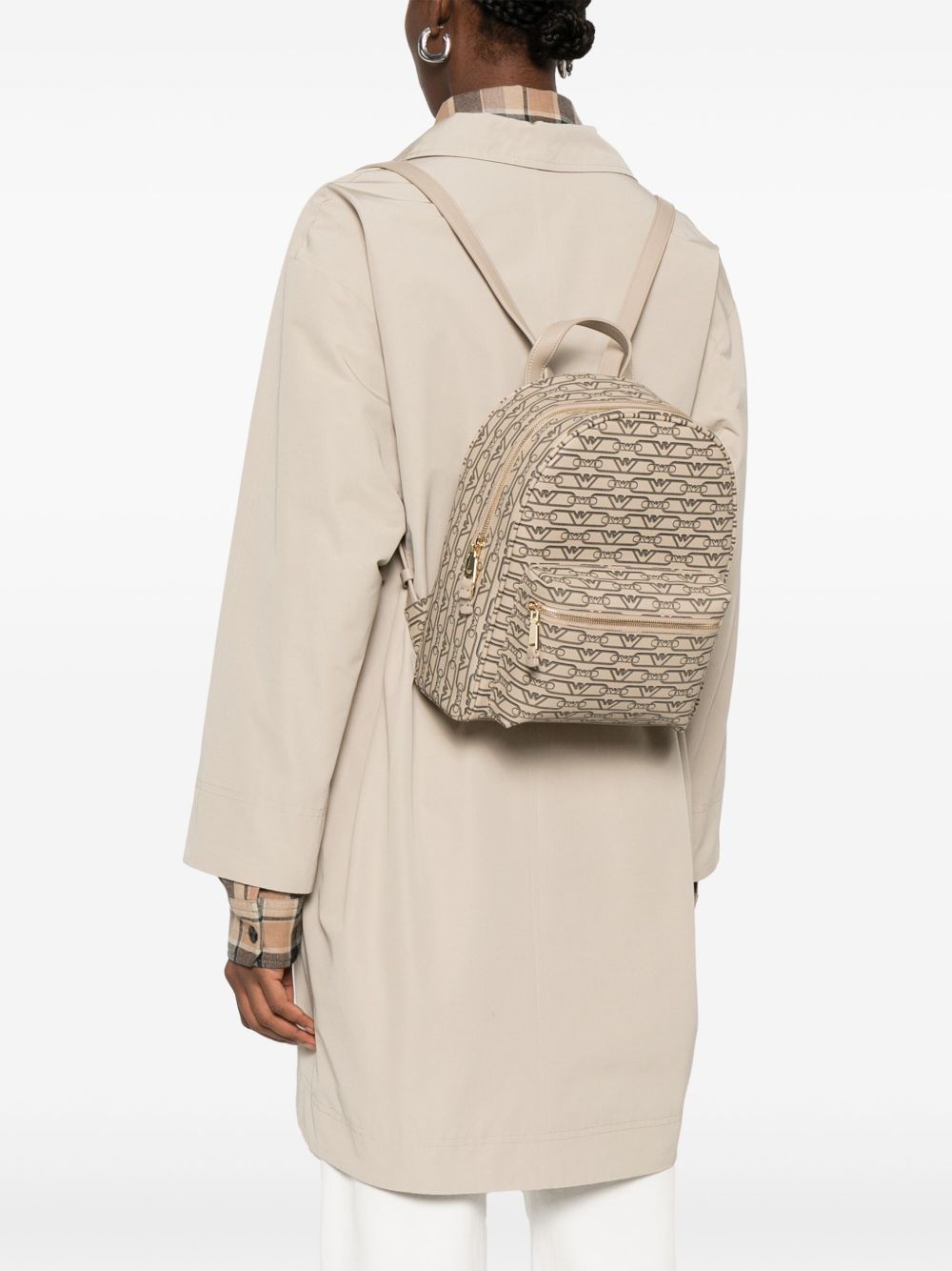 Emporio Armani Mini backpack with monogram print Emporio Armani 