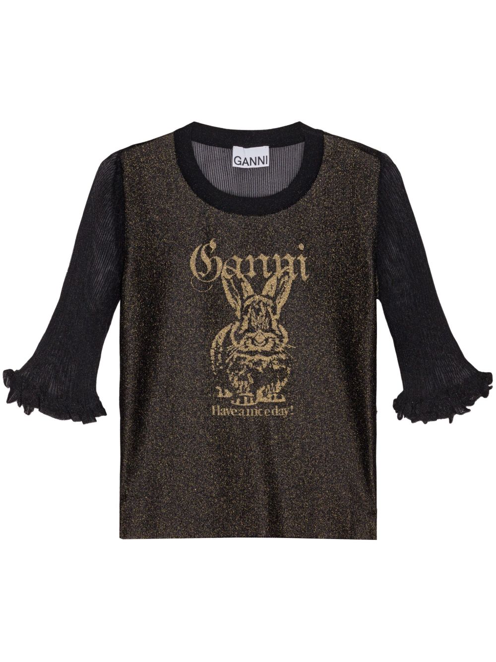 Ganni Sheer Jacquard Top Ganni