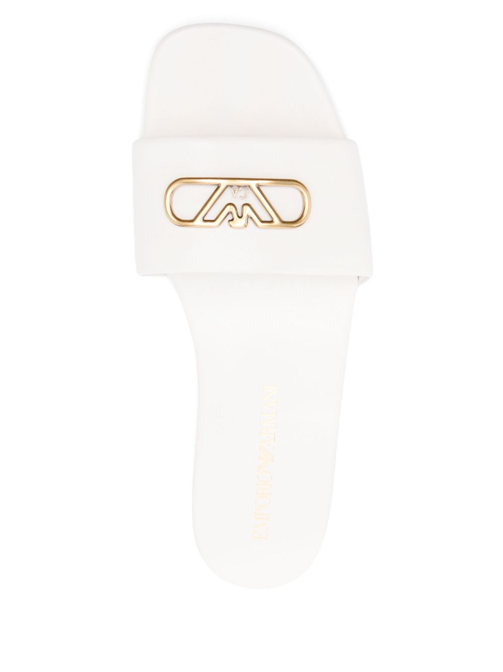 EMPORIO ARMANI EXCLUSIVE Emporio Armani Nappa-leather sandals with eagle plate EMPORIO ARMANI EXCLUSIVE 