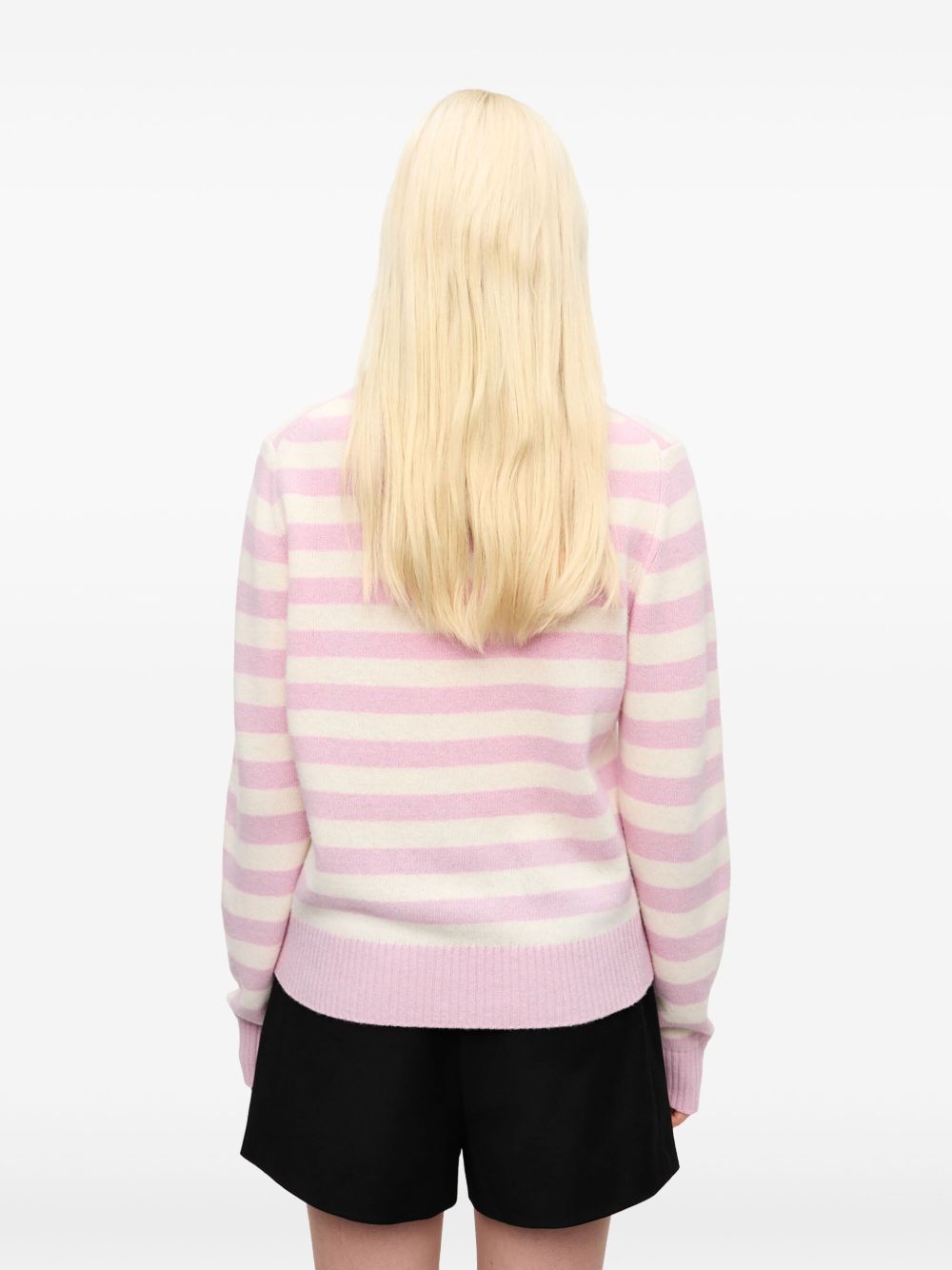 Ganni Striped Graphic Wool Bunny Jumper Ganni